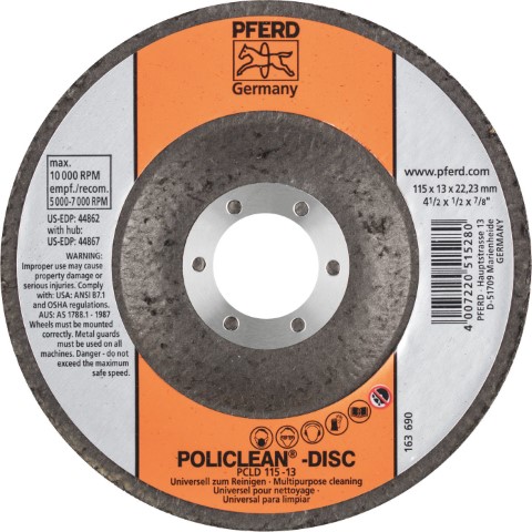 PFERD POLICLEAN DISC DEPRESSED CENTRE PCLD 115-13